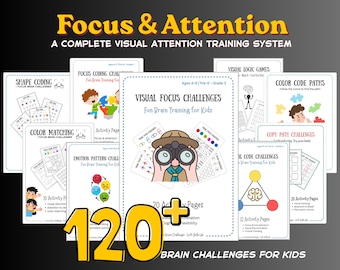 Focus & Attention Activities Bundle | 120+ Brain Teasers for Kids | Growing Bundle