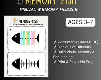 Visual Memory Game for Kids | Sequencing Activity Printable PDF | Attention Skills Worksheet