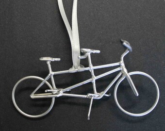 Tandem Bicycle Christmas Ornament