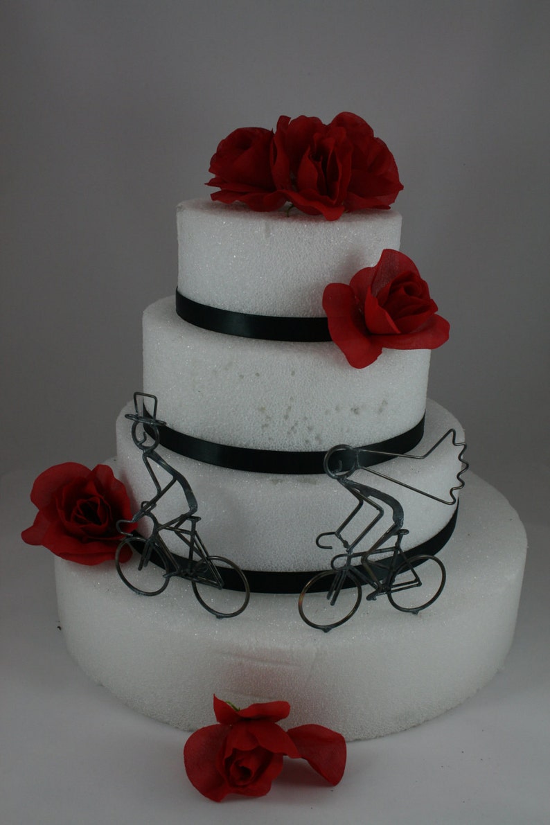 Bride and Groom on Road Bikes Cake Toppers Etsy