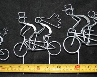 Bride and Groom Tandem Bike Wedding Cake Topper you pick the size.
