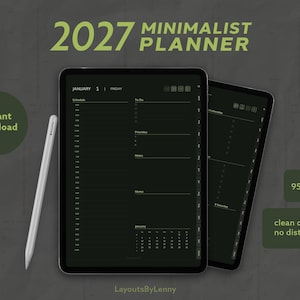 Digitale Planner iPad 2026, Dark Olive, Hyperlinked PDF, GoodNotes Levensplanner, Nederlandse Versie