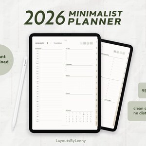 Digitale Planner iPad 2026, Sage, Hyperlinked PDF, GoodNotes Levensplanner Esthetisch