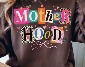 Mother Hood PNG – Tipografia trendy per la festa della mamma, leopardata e rosa (download digitale)