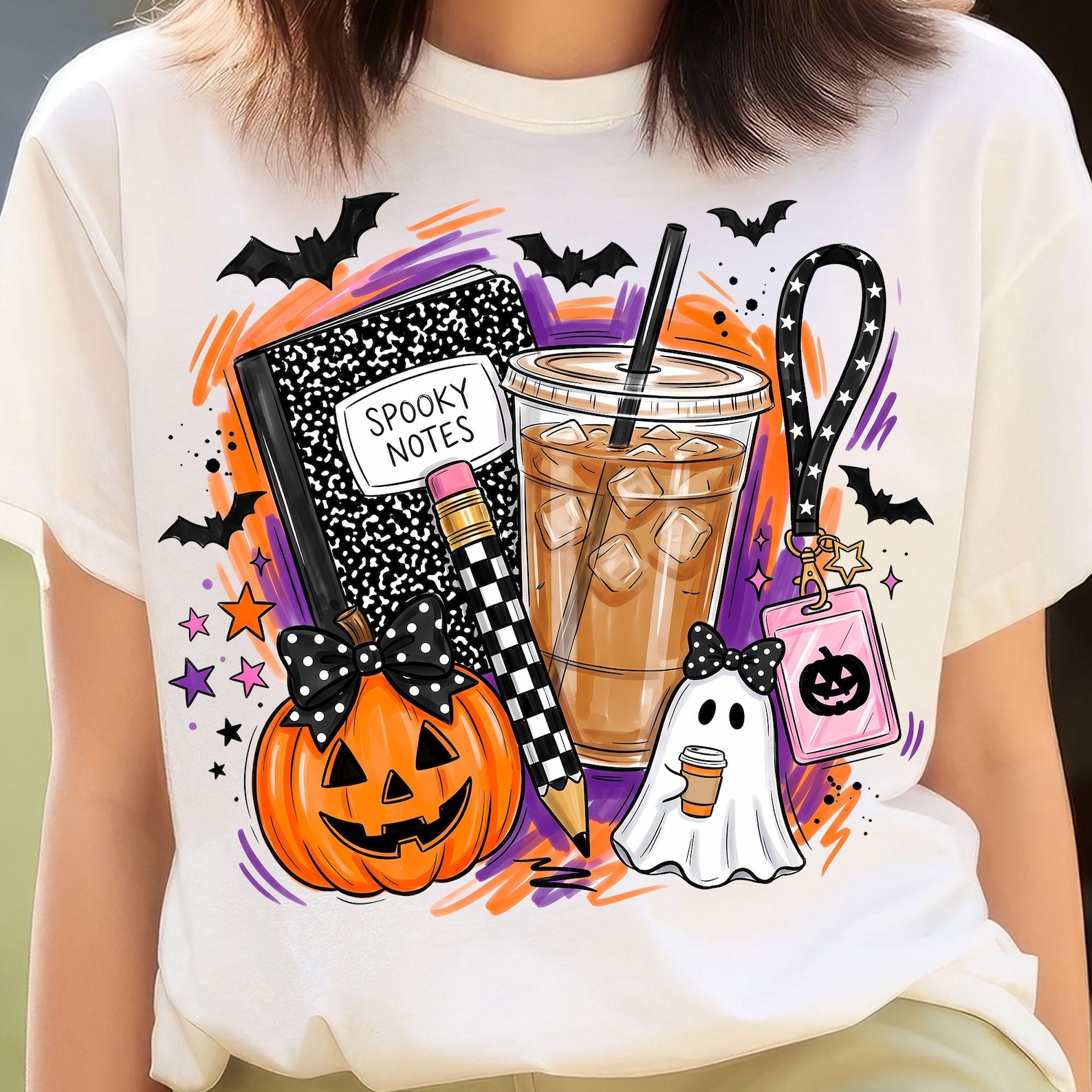 preppy-halloween-spooky-season-png-ghost-coffee-pumpkin-spooky-notes