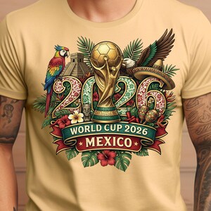 Mexico World Cup 2026 soccer fan design with parrot and sombrero