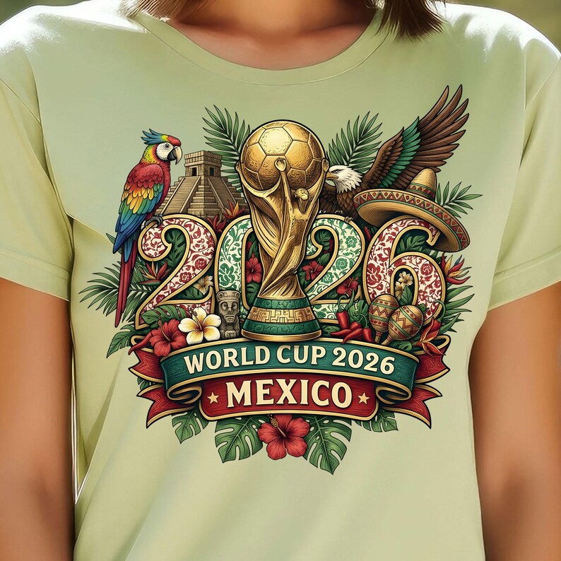 Mexico soccer tournament 2026 fan art PNG design