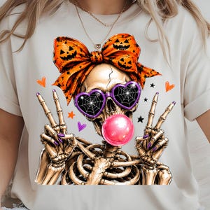 cute spooky skeleton girl halloween png instant digital download