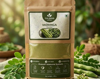 Natuurlijk moringabladpoeder | Veganistische energie- en immuniteitsbooster | Groen supplement biologisch superfood