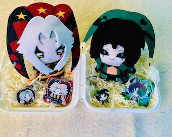 Coffret cadeau peluche Pierrot & Arlequin 10 cm, peluche Freak Circus objets de collection gothiques