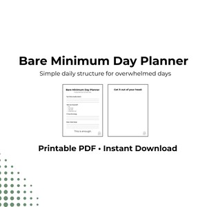 Daily Planner Printable | Bare Minimum Planner | ADHD Friendly | Simple Reset | Low Energy Day