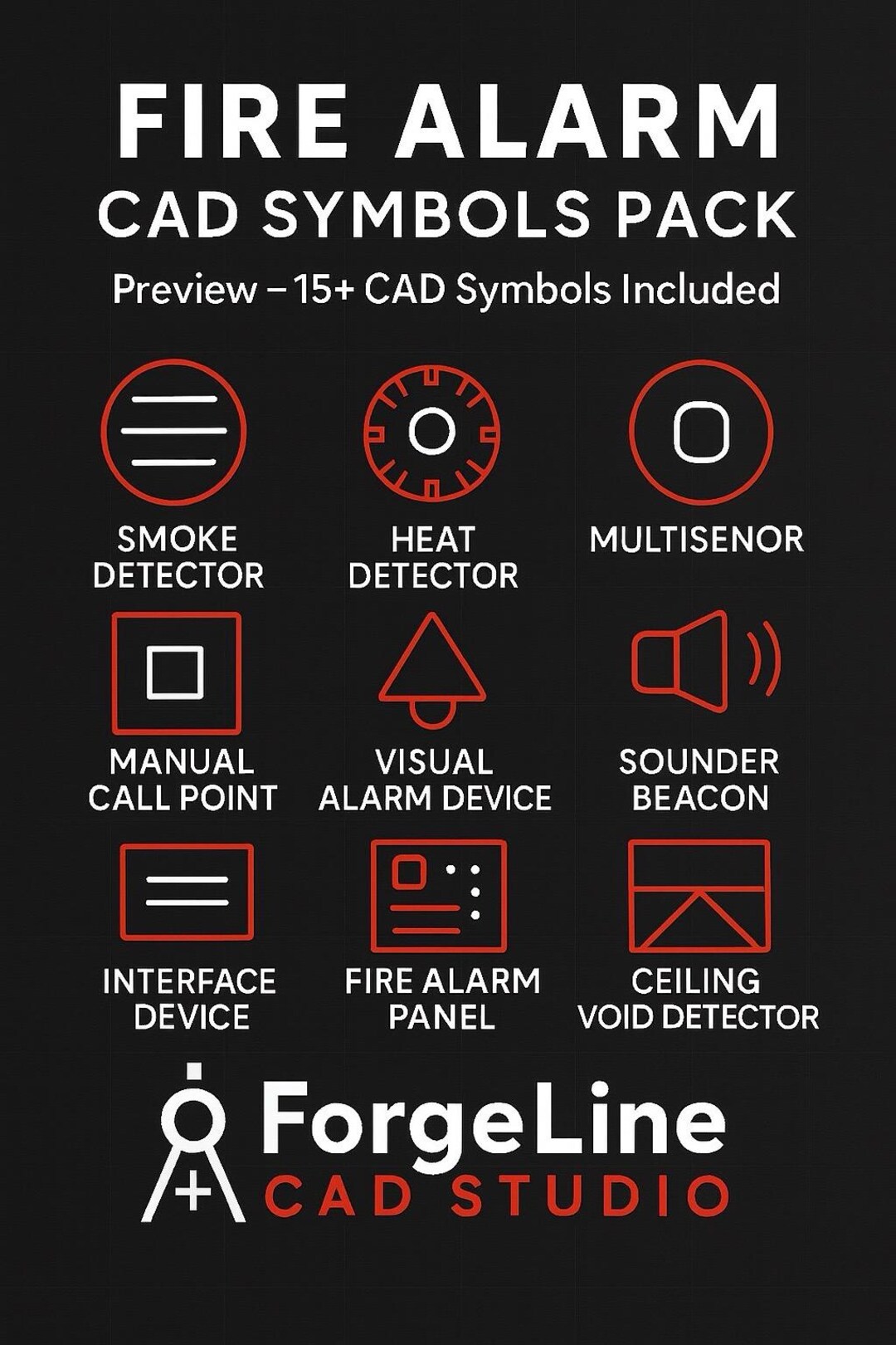 Fire Alarm CAD Blocks Autocad Fire Detection Symbols 2D DWG 