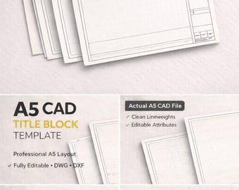 A5 AutoCAD Title Block Template | Editable AutoCAD DWG Drawing Sheet