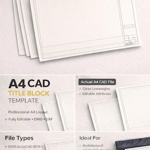 A4 AutoCAD Title Block Template | Editable AutoCAD DWG Drawing Sheet