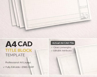 A4 AutoCAD Title Block Template | Editable AutoCAD DWG Drawing Sheet