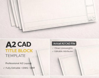 A2 AutoCAD Title Block Template | Editable AutoCAD DWG Drawing Sheet
