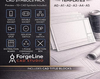Electrical Power CAD Blocks + Title Block Templates | AutoCAD DWG Bundle