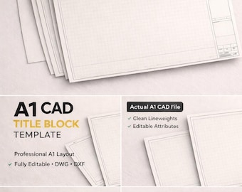 A1 AutoCAD Title Block Template | Editable AutoCAD DWG Drawing Sheet