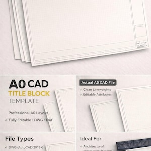 A0 AutoCAD Title Block Template | Editable AutoCAD DWG Drawing Sheet