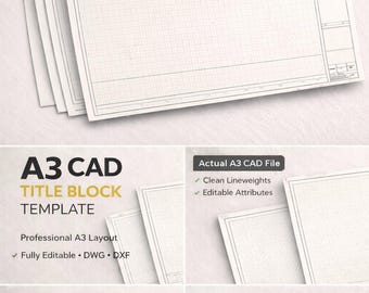 A3 AutoCAD Title Block Template | Editable AutoCAD DWG Drawing Sheet