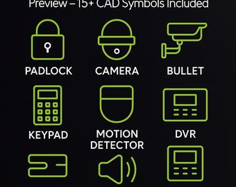 Security CAD Blocks | AutoCAD CCTV & Alarm Symbols | 2D DWG