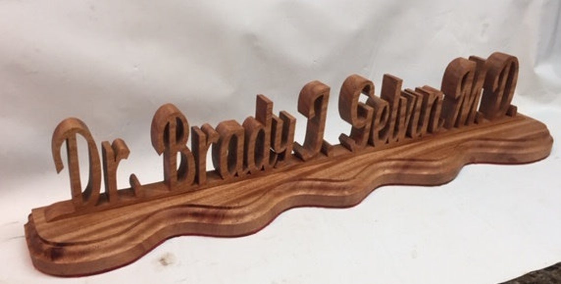 Custom Desk Name Plate Totally Hand Crafted From Solid Red Etsy