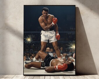 ソニー・リストン対モハメド・アリのボクシングポスター：世界ヘビー級