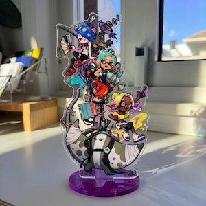 Splatoon Raiders 10 cm akrylställ, Splatoon-ställ, Shiver, mekaniker, Frye, stor man