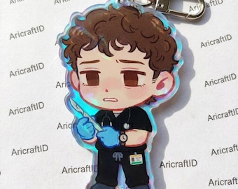 Portachiavi ispirato a Pitt Whitaker e Dana King, portachiavi con fan art di Pitt e Robby