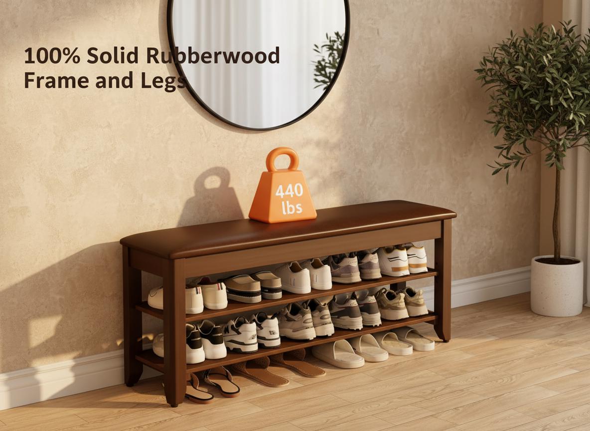 Shoe Rack Bench Short Shoe Rack Bench With Flip-top Storage, Solid Wood Entryway Bench With ...