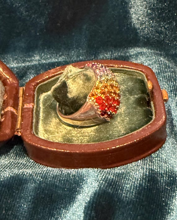 Multi-Gem Rainbow Sterling Silver Statement Ring - image 3