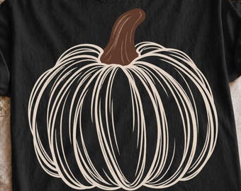 Hand Drawn Pumpkin PNG, Boho Fall Pumpkin Sublimation, Neutral Autumn Shirt Design, Preppy Pumpkin Patch PNG, Cottagecore Thanksgiving Png