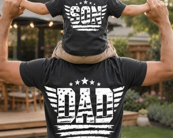 Dad and Kids Matching Shirt Png Bundle, America Flag Png, Fathers Day PNG, Patriotic Dad PNG, Cool Dad Shirt Design, 4th of July Png,