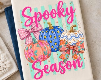 Spooky Season Png, Trendy Pumpkin Png, Summerween Boutique PNG, Girly Halloween Shirt Design, Striped Boutique PNG, Fall Png