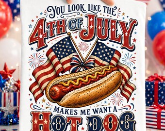 You Look Like the 4th of July PNG, Funny 4th of July Hotdog Dog PNG, 4th July Png, USA Png, Independence Day Png