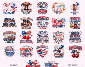 250th Anniversary 4th of July PNG Bundle 20+ Designs, Independence Day Sublimation