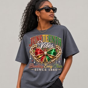 Juneteenth Vibes PNG, strass 1865 skjortdesign, bryta varje kedja, sublimering av svart historia, Juneteenth PNG, digital nedladdning bild 4