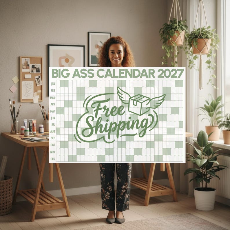 Jättestor väggkalender | Årsplanerare 2027 | Kalender för hemmakontoret bild 2