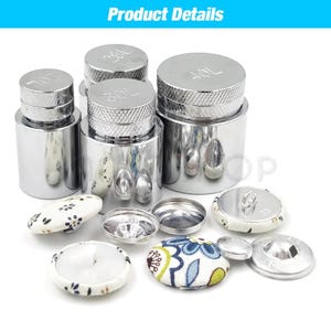 Fabric Covered Button Mold 20L–60L Press Die Tool Round Button Maker for DIY Sewing Accessories with Optional 100 Button Sets