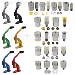 Hand Press Machine for Snap Buttons Rivets Eyelets | Metal Dies Mold Tool | Leather Craft Button Installer | Grommet Press Machine DIY