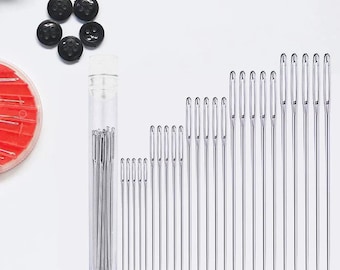 Jeu d'aiguilles à coudre en acier inoxydable, tailles assorties, outils de bricolage