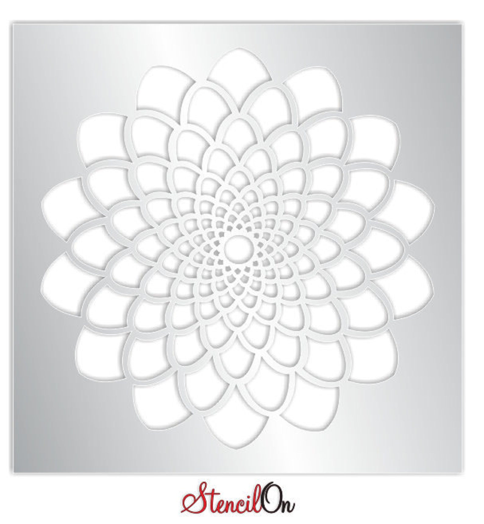 Large Zinnia Flower Wall Stencil Reusable Clear or blue Etsy