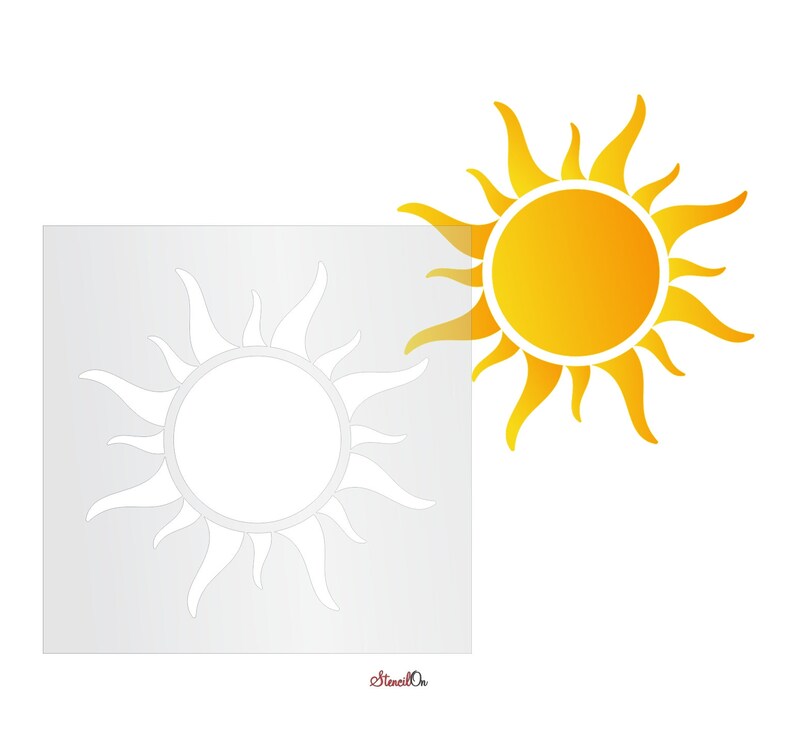 sun stencil for crafts and walls durable and reusable 7mil etsy