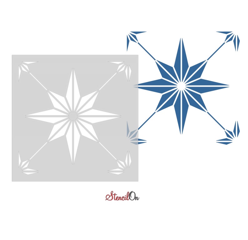 or 10 mil Plastic Reusable 7 mil Clear or blue Mylar Spanish Star Floor Tile Stencil 8.5 mil Repositionable
