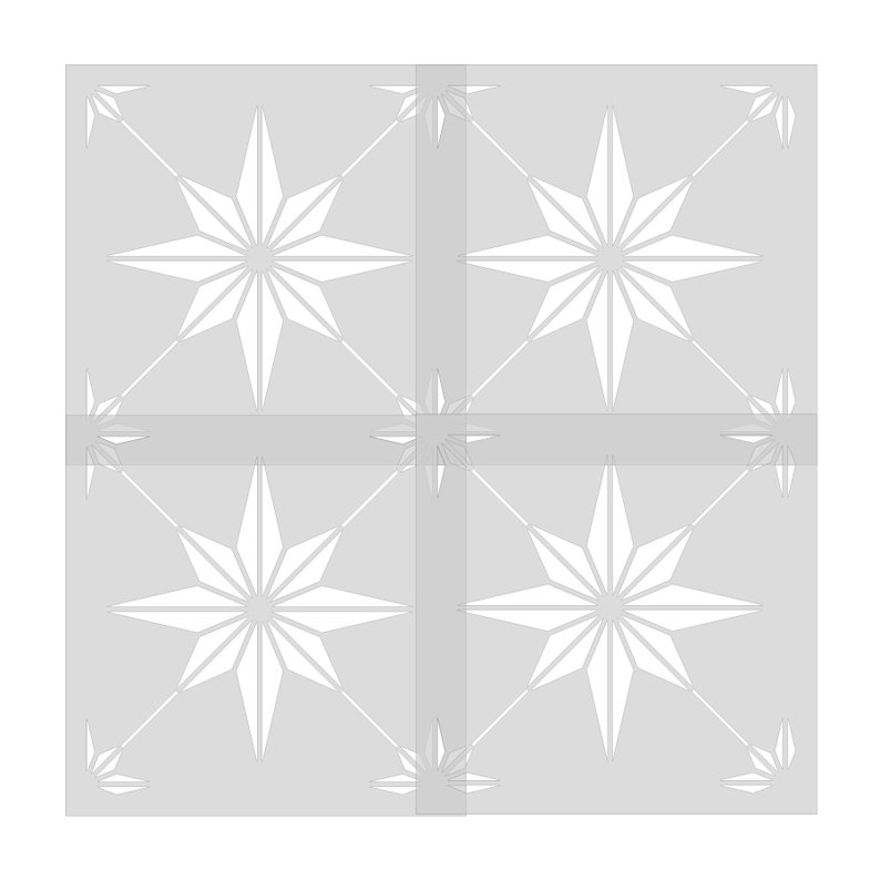 or 10 mil Plastic Reusable 7 mil Clear or blue Mylar Spanish Star Floor Tile Stencil 8.5 mil Repositionable