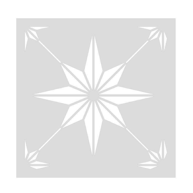 or 10 mil Plastic Reusable 7 mil Clear or blue Mylar Spanish Star Floor Tile Stencil 8.5 mil Repositionable
