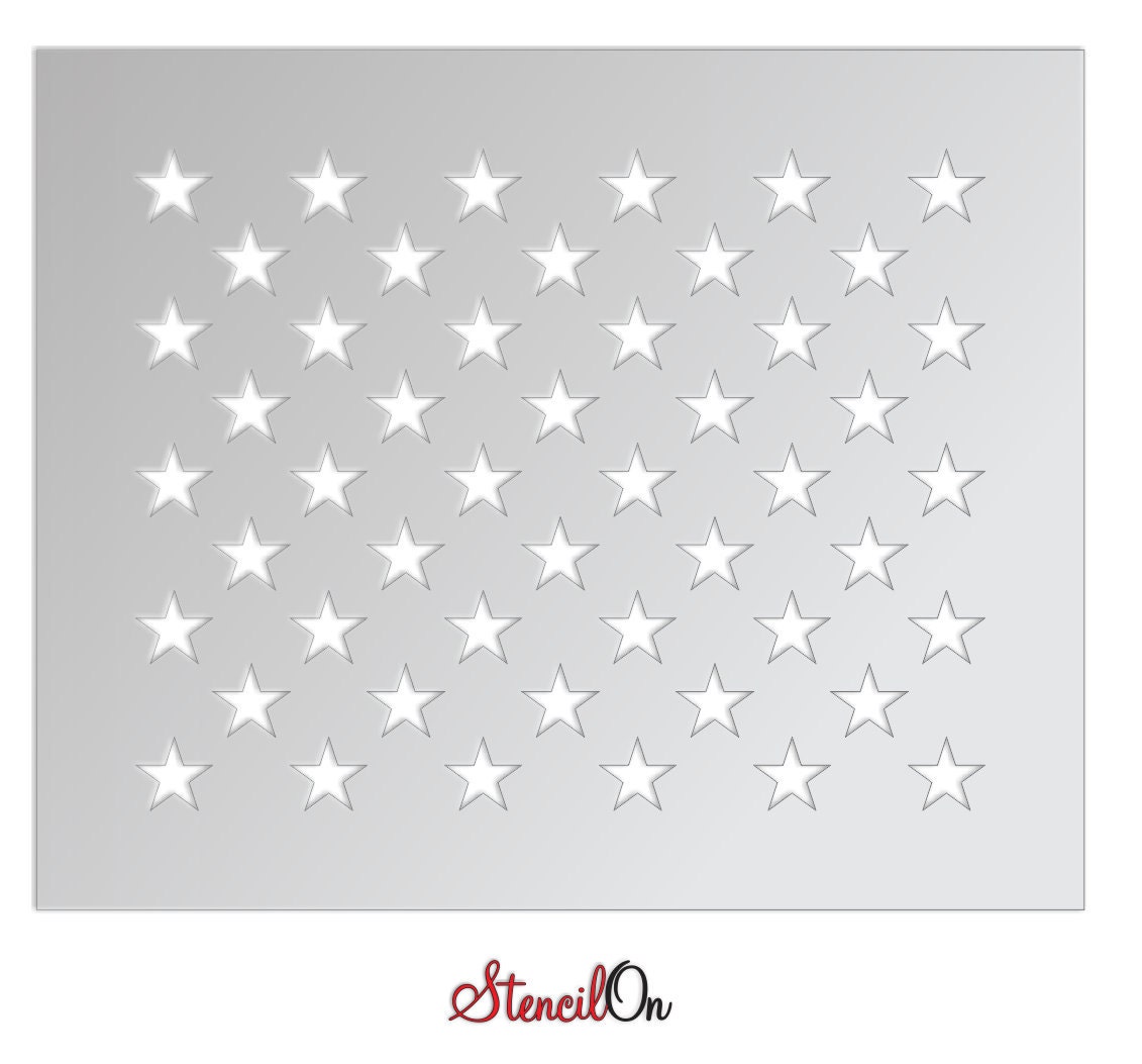 50 Flag Stars Stencil Sheet 50 1 stars Clear 7 mil Etsy