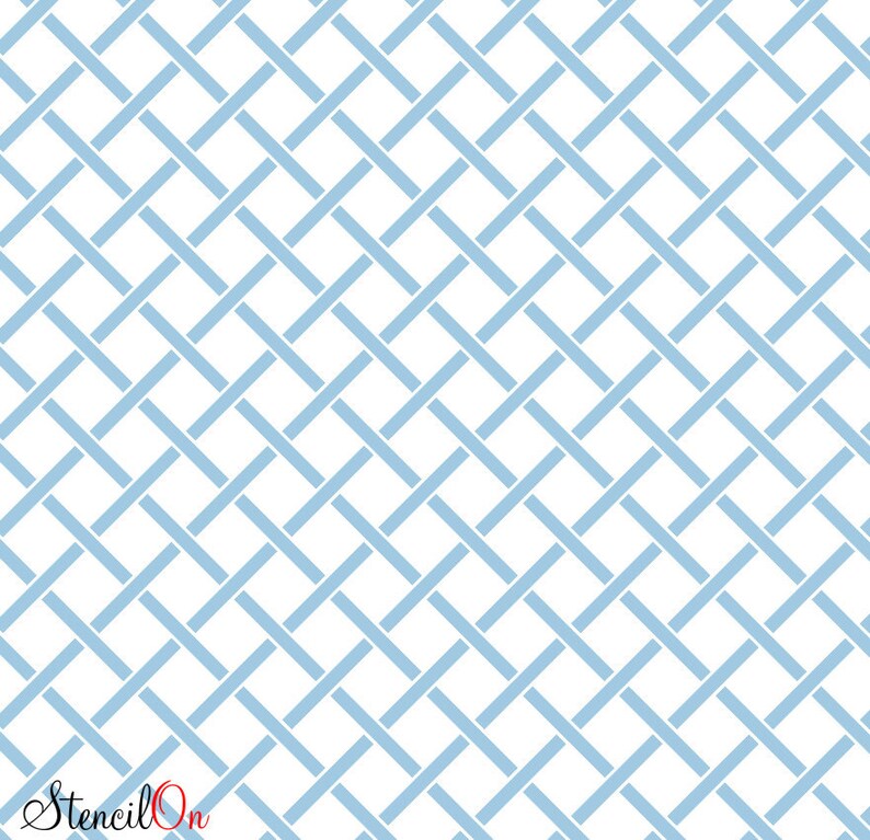 Reusable Interlacing Lattice Repeat Wall Stencil