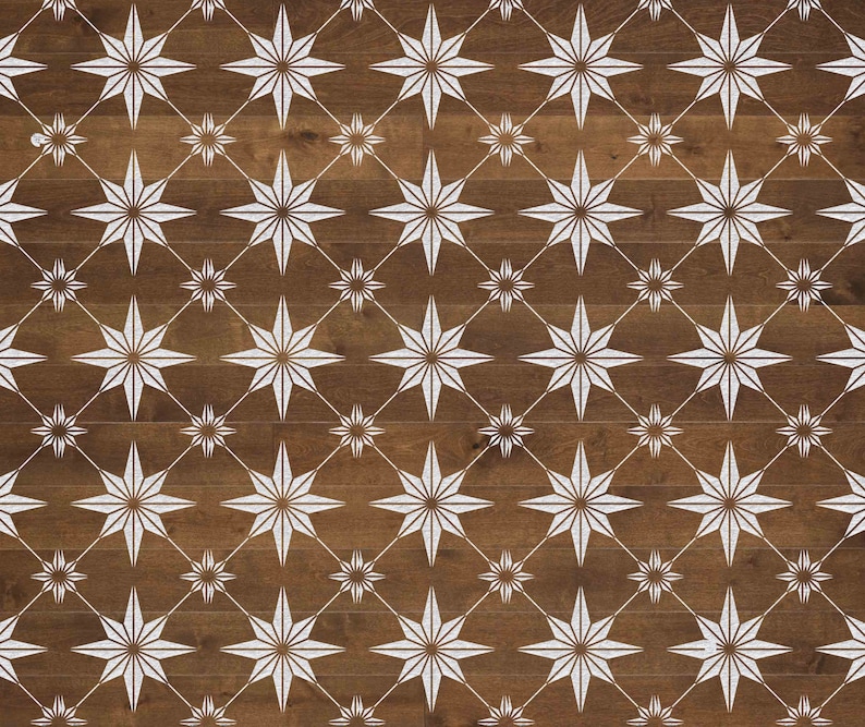 or 10 mil Plastic Reusable 7 mil Clear or blue Mylar Spanish Star Floor Tile Stencil 8.5 mil Repositionable
