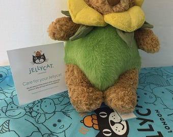 100 % äkta Jellycat Bartholomew-björnen påsklilja-outfit ~NYTT MED ETIKETTER OCH SKYDDSPACKNING